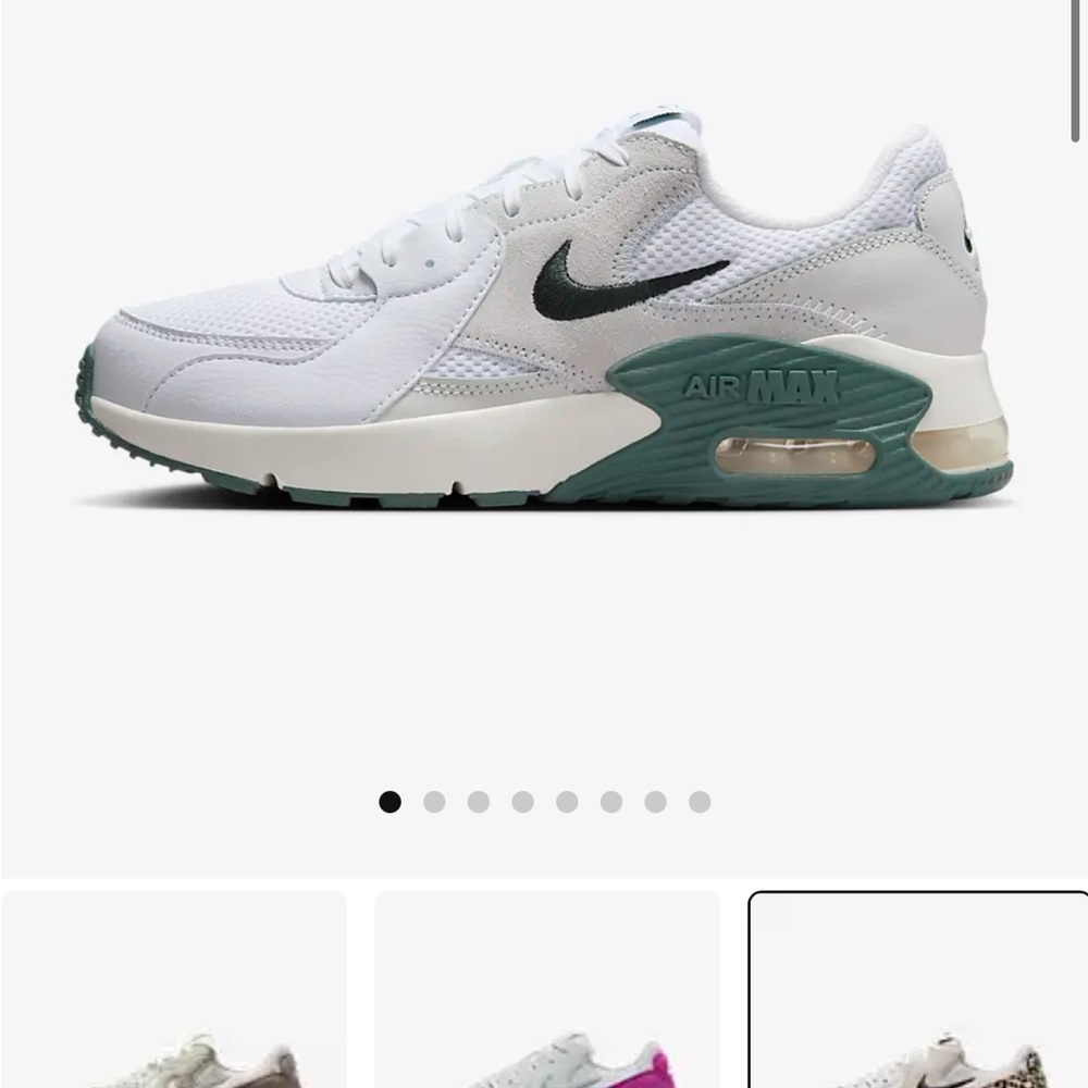 Nike Air Max White and Green Sneakers-worn once! Look brand new!